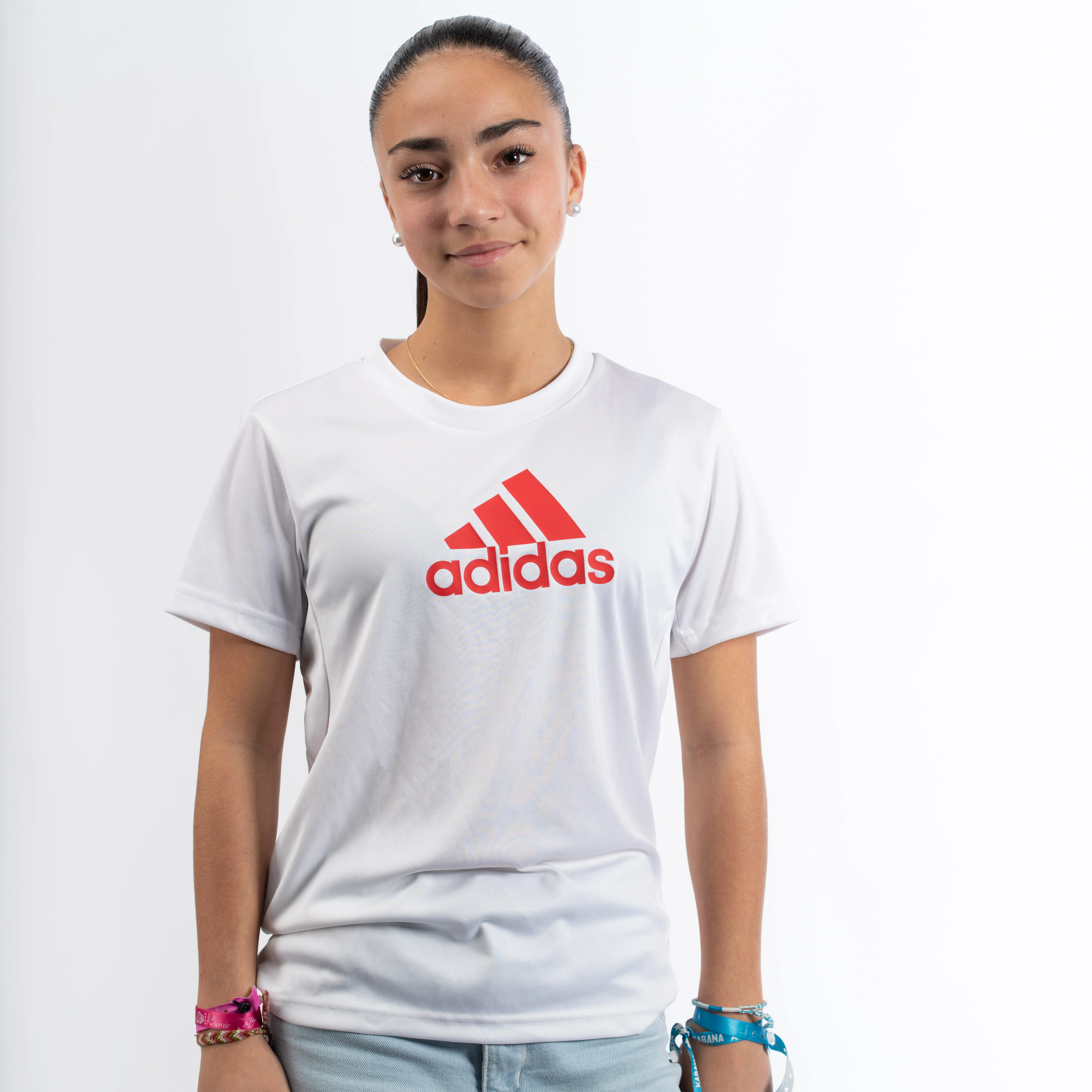 T-shirt blanc & rouge femme - Image 3